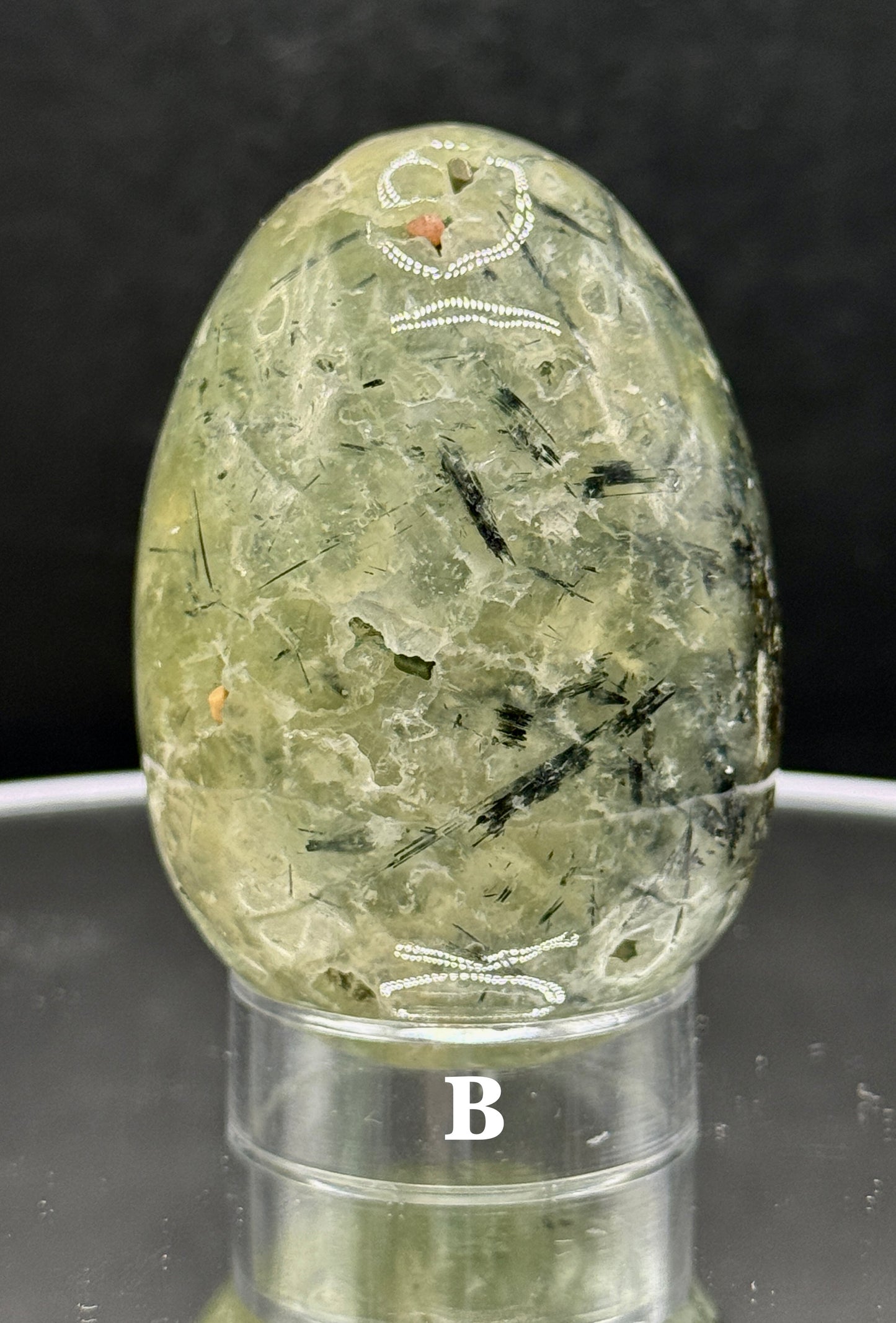 Prehnite Egg Carving
