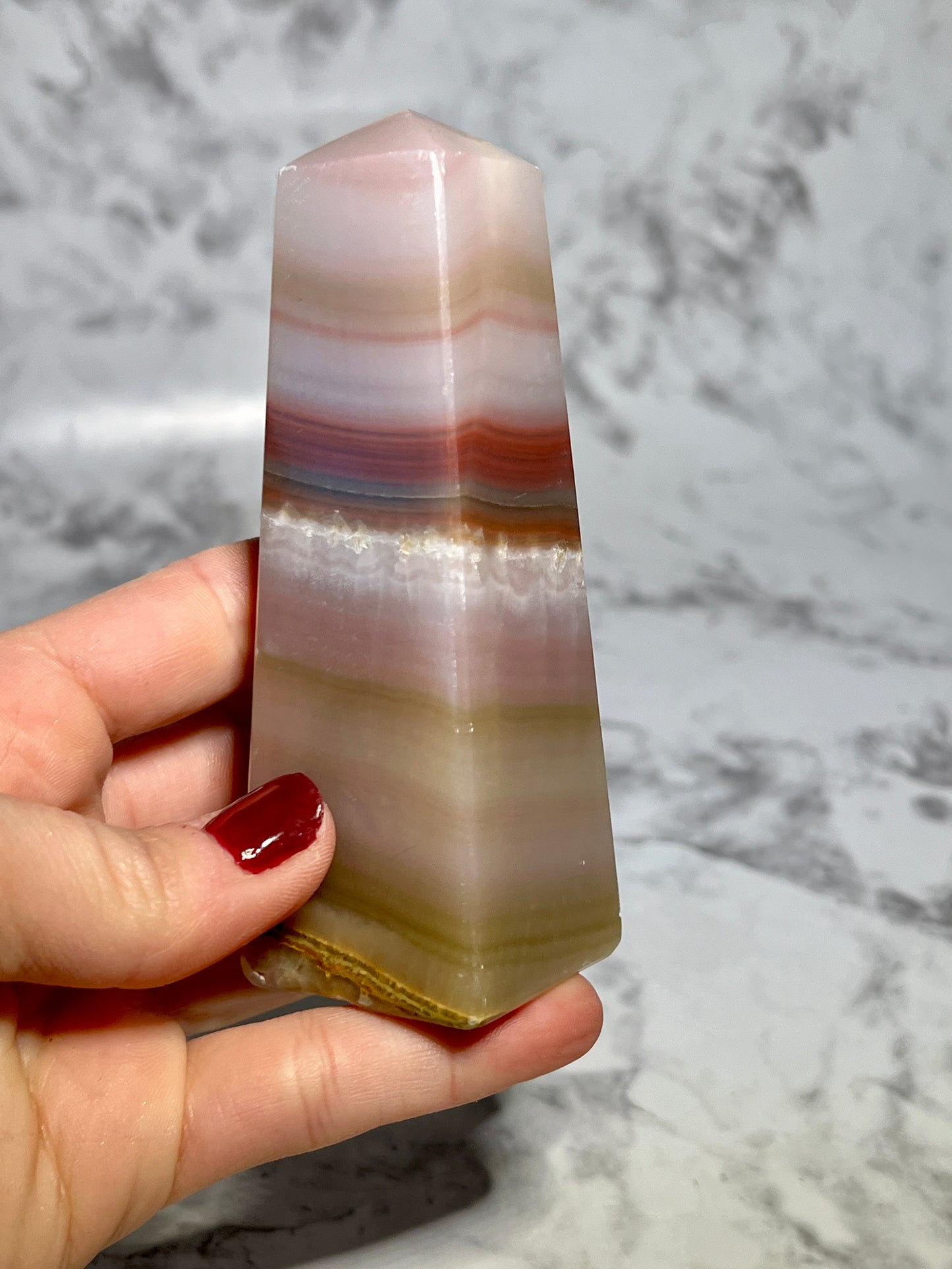 Pink Banded Onyx Tower