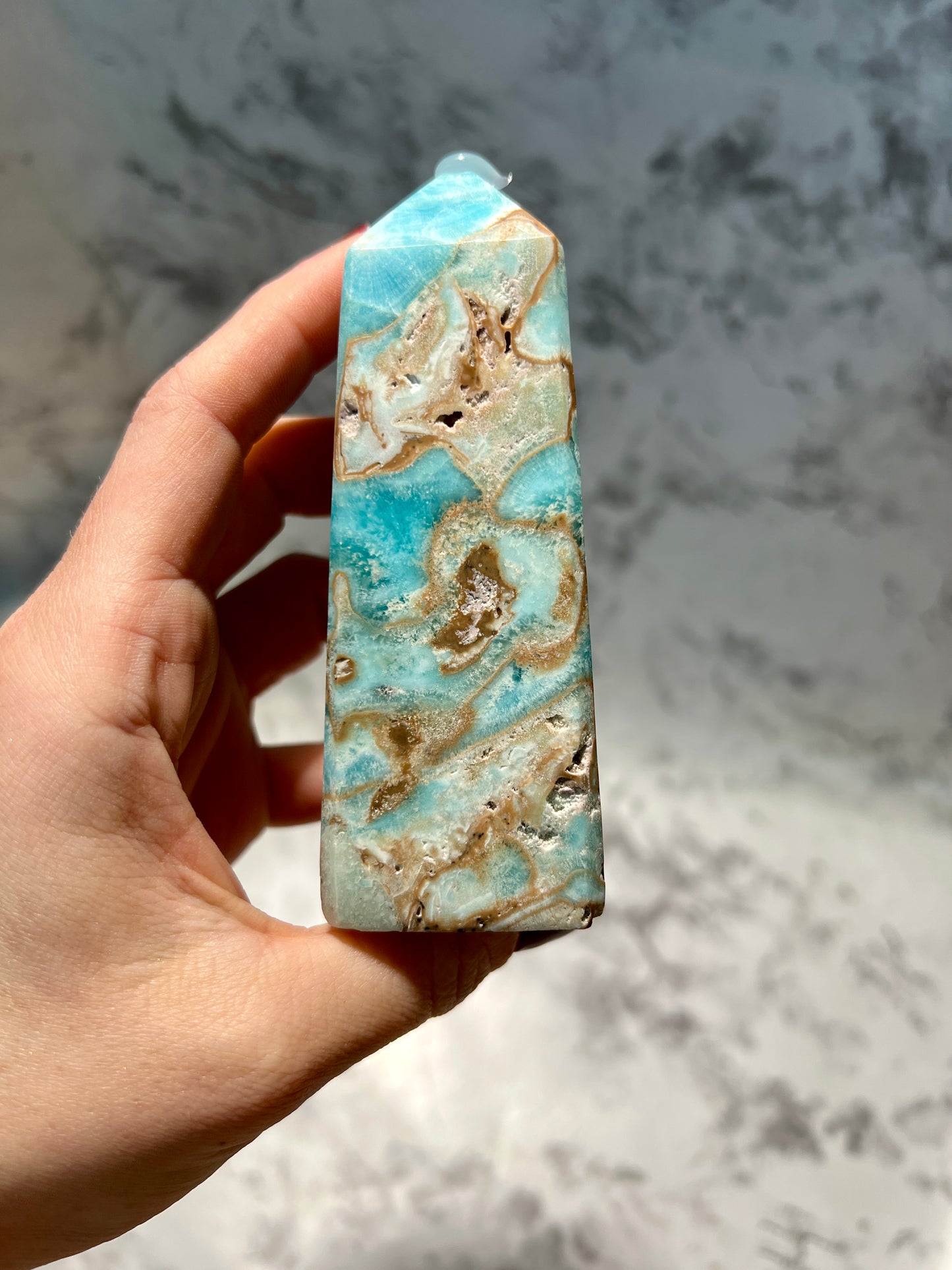Blue Aragonite & Smithsonite Tower