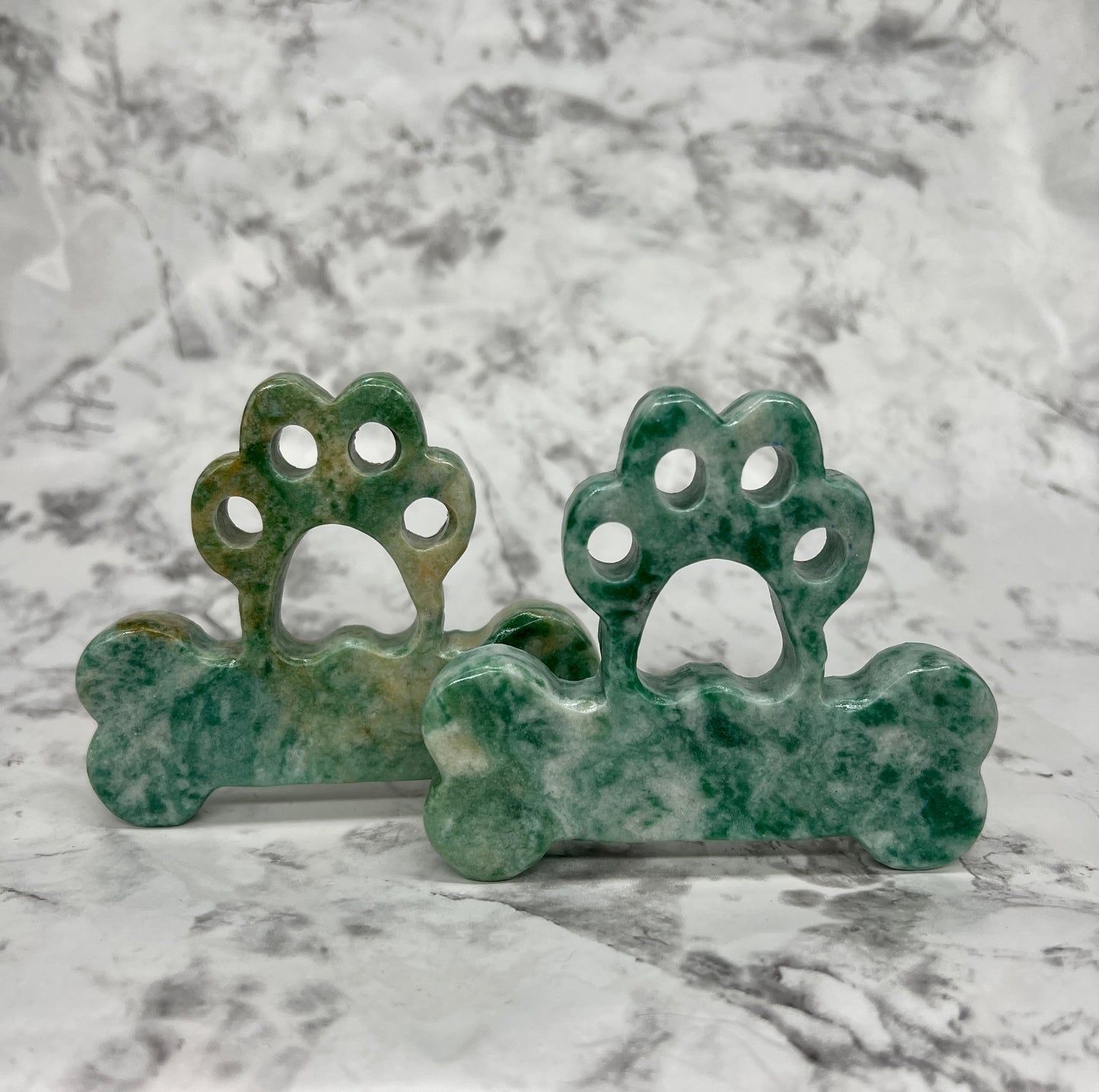 Aventurine Paw & Bone Carving