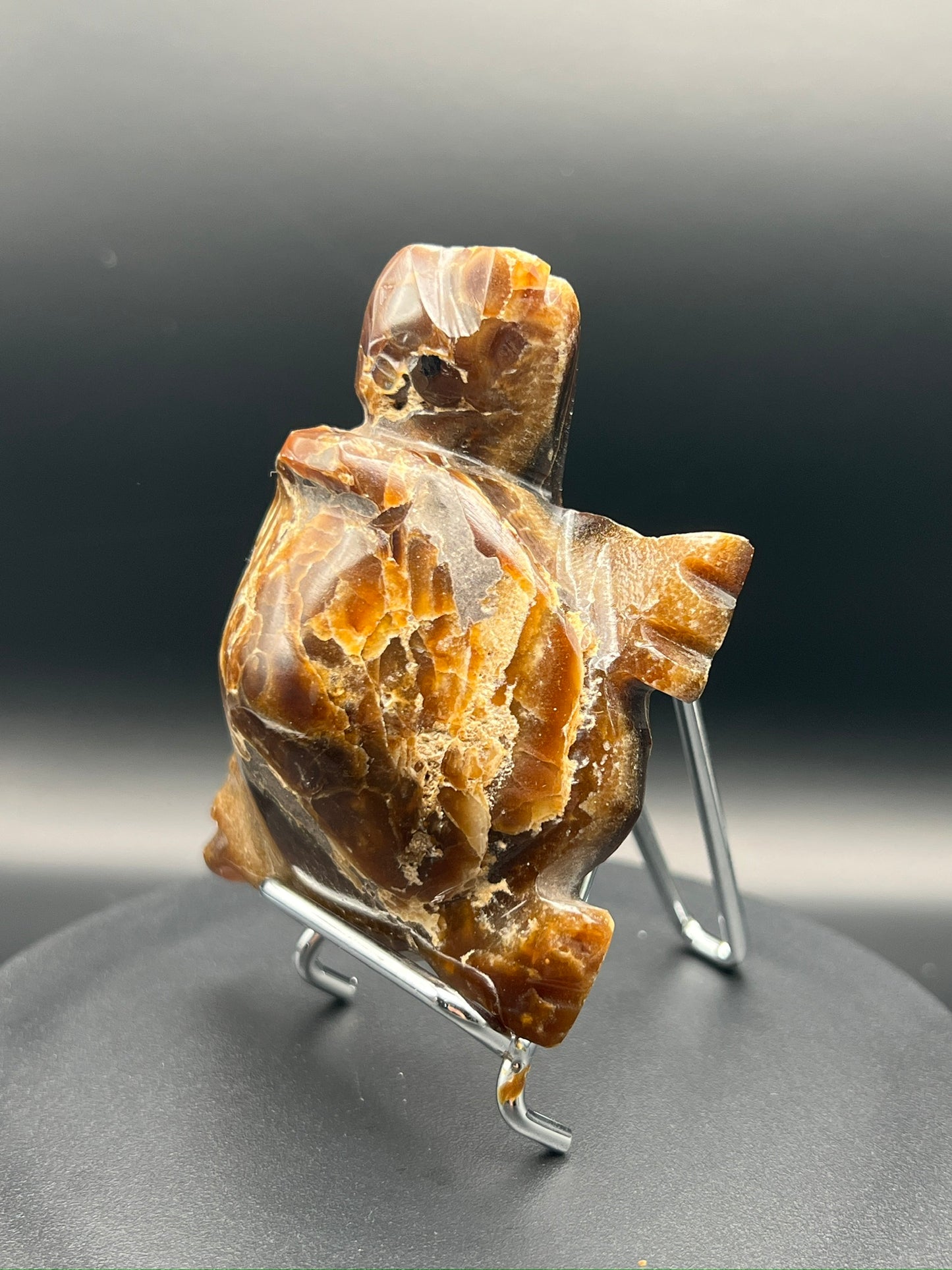 Chocolate Calcite Turtle Carving