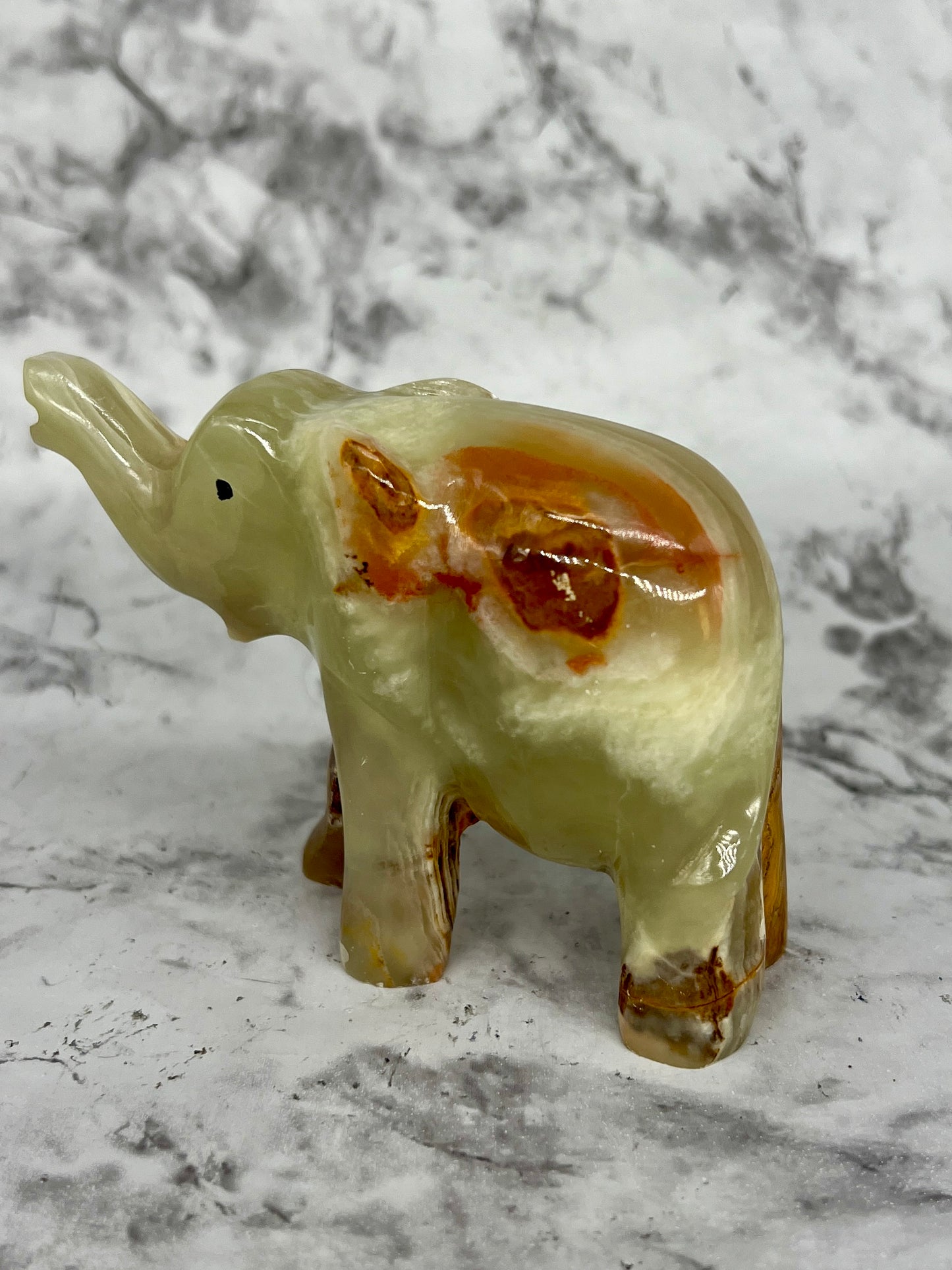Green Onyx Elephant Carving