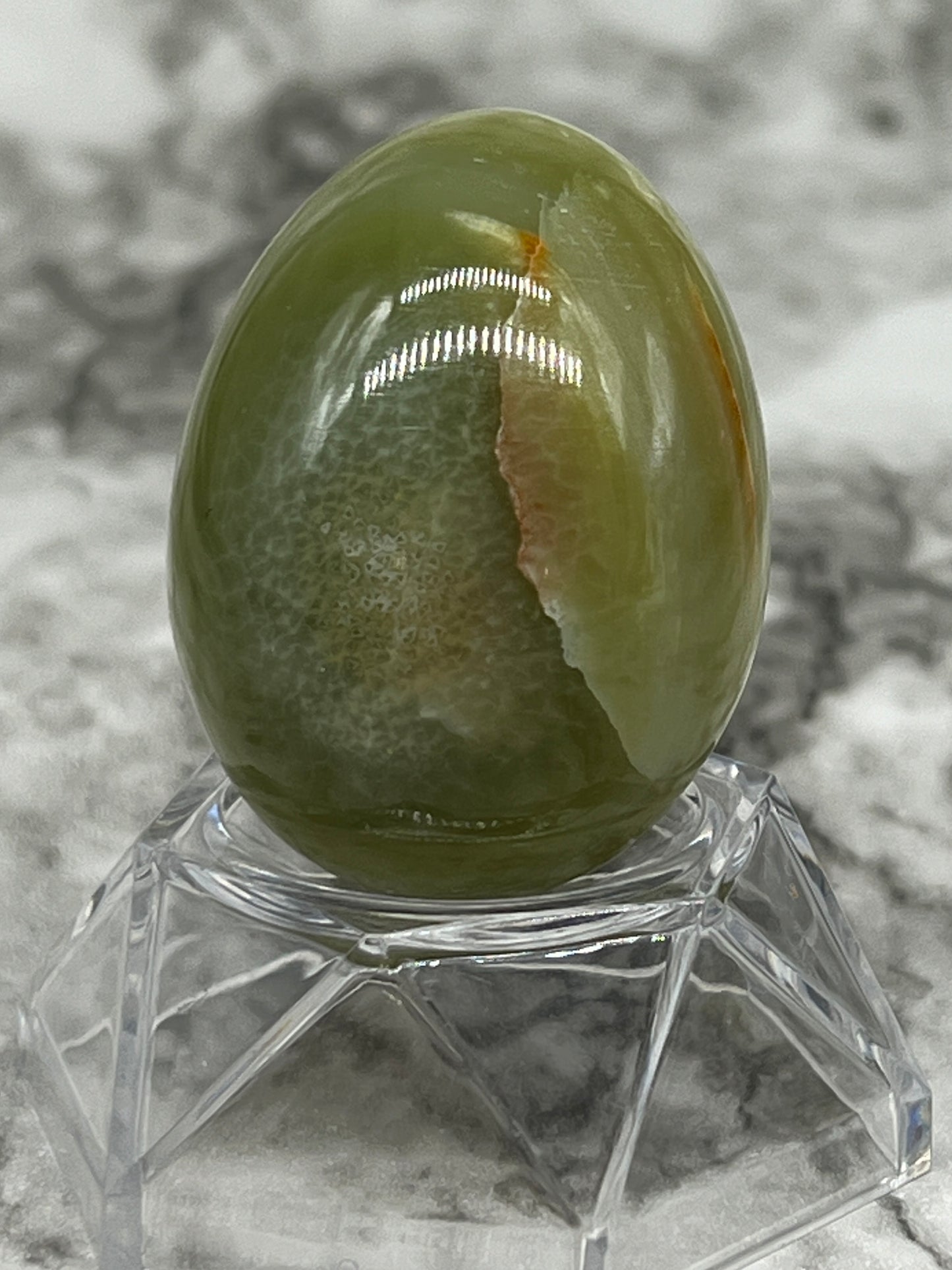 Green Onyx Egg Carving