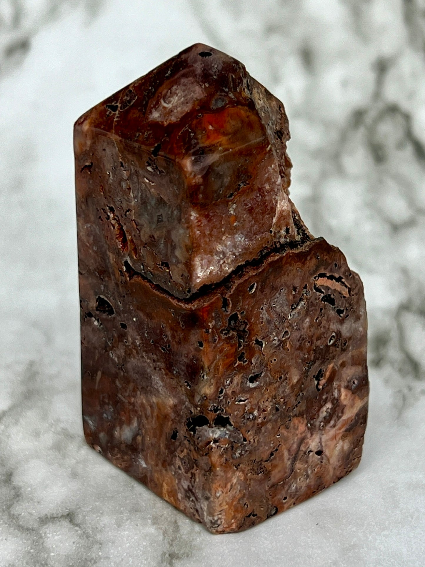 Red Druzy Sphalerite & Quartz Tower