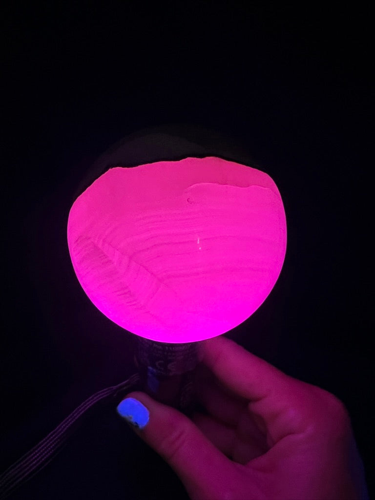 UV-Reactive Smokey-Pink Mangano Sphere