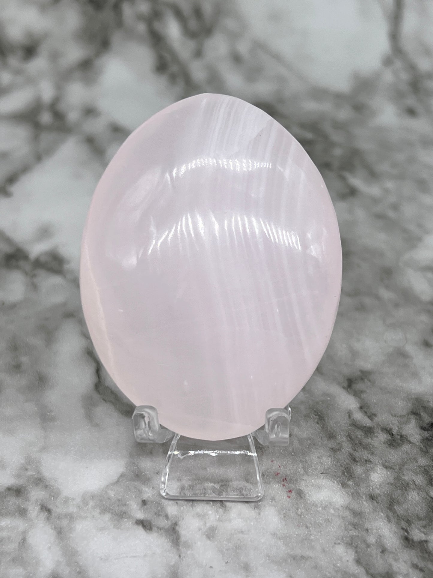 UV-Reactive Fingerprint Pink Mangano Palm Stone