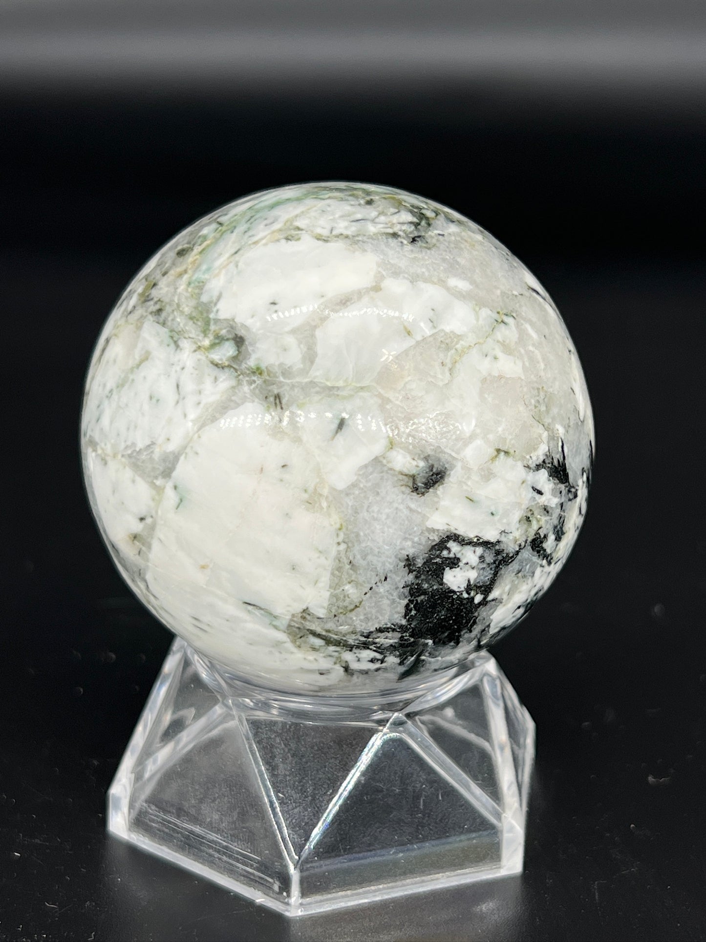 Black Tourmaline with Albite Sphere