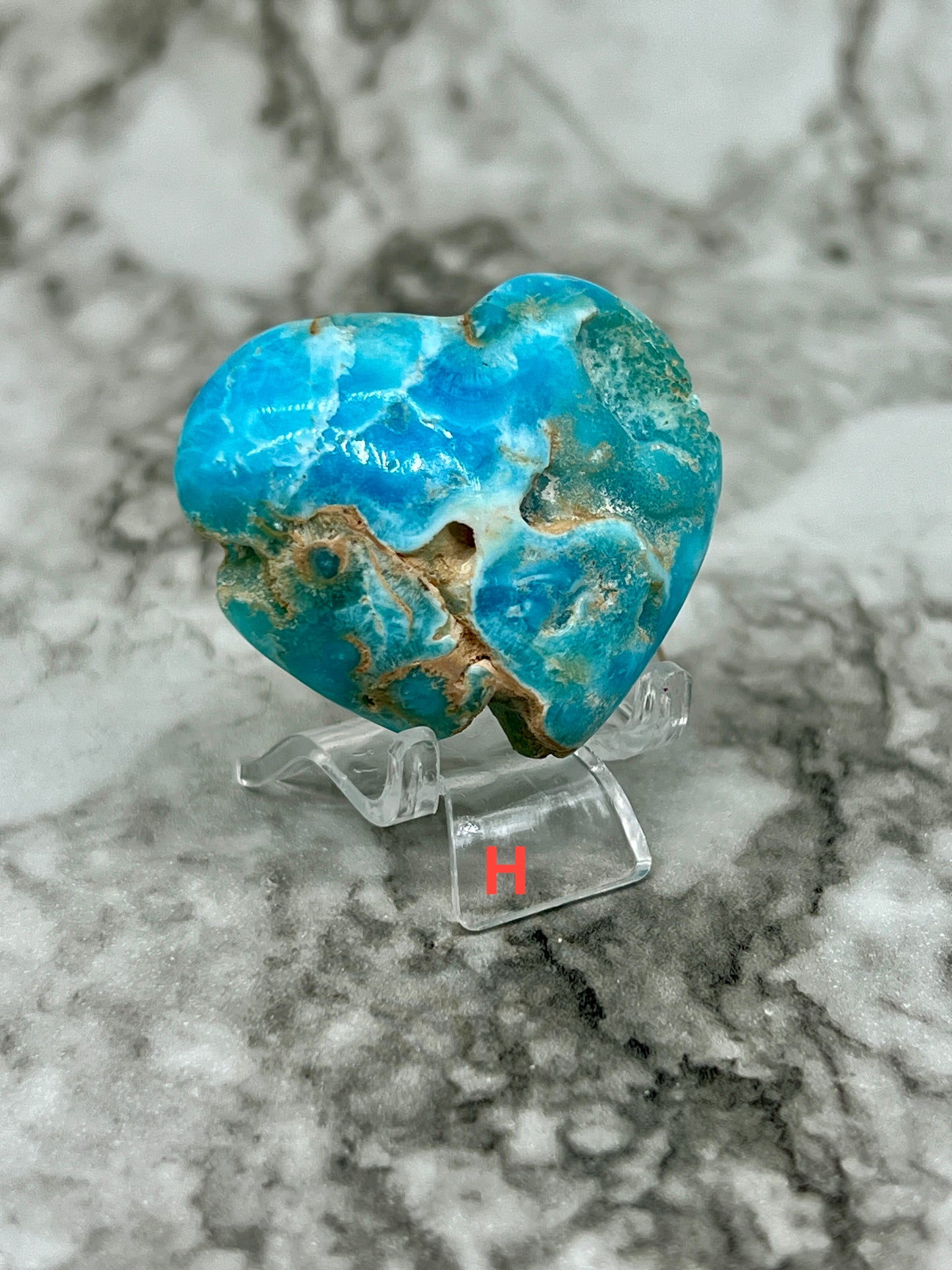 Blue Aragonite & Smithsonite Heart