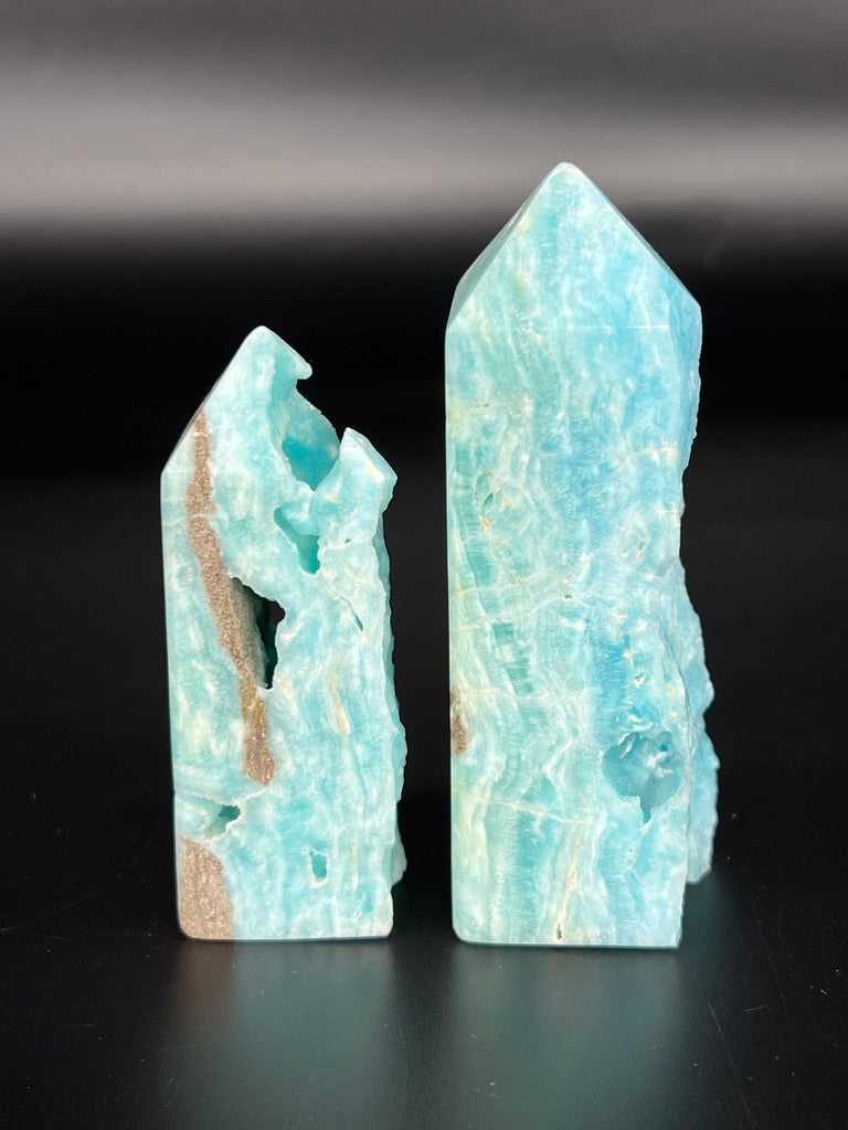 Blue Aragonite Specimen Tower