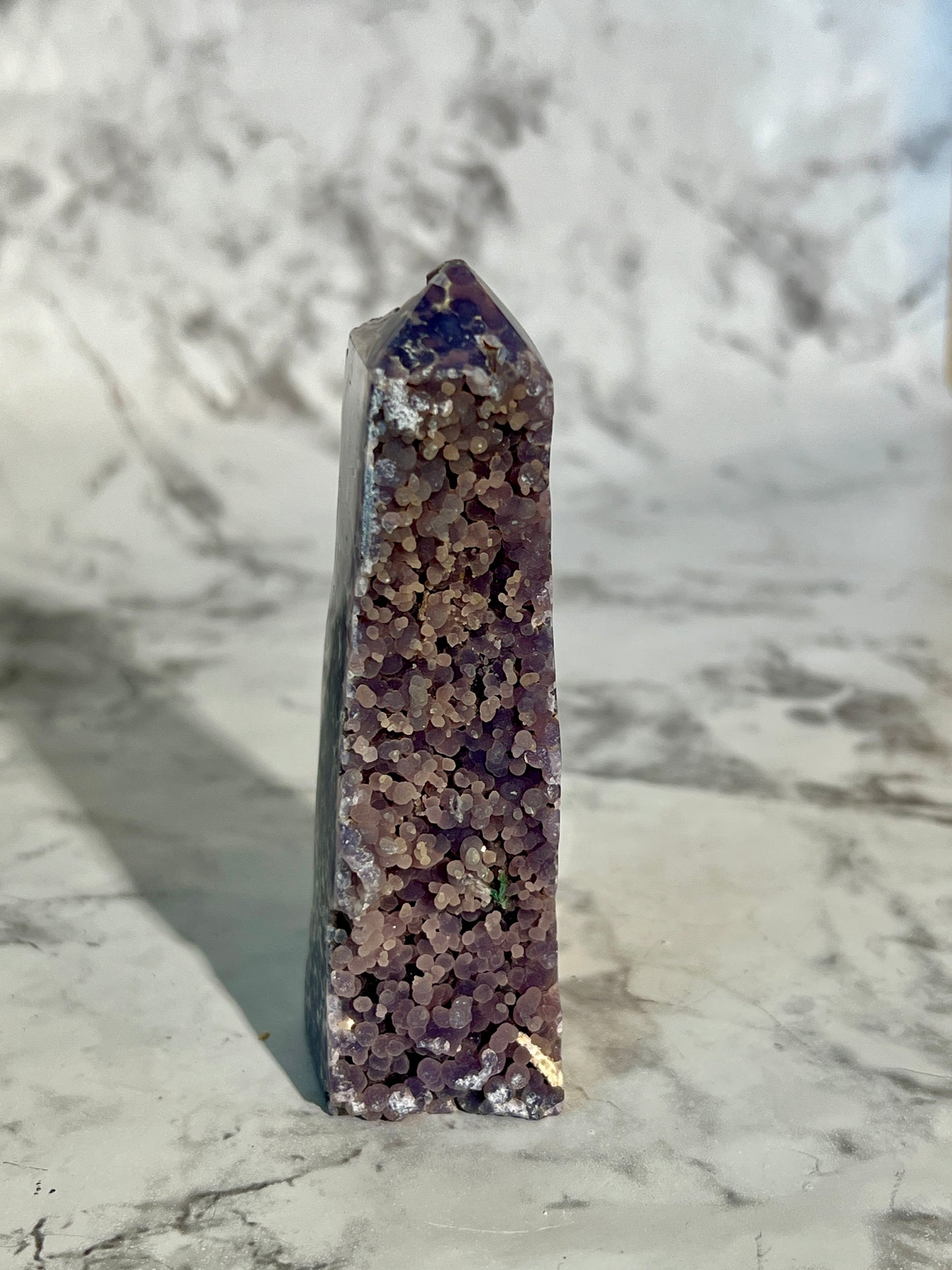 Grape Agate Specimen Tower