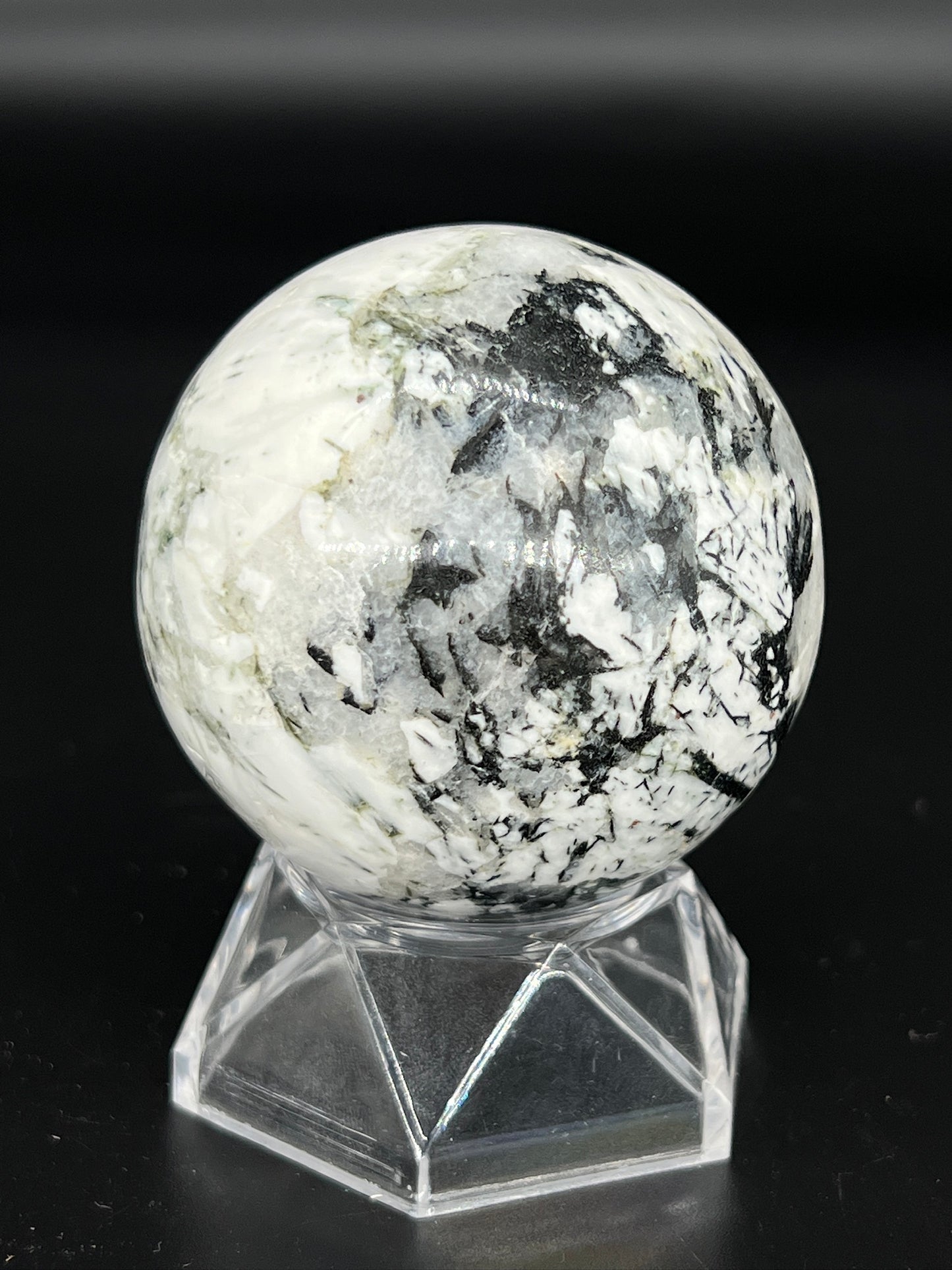 Black Tourmaline with Albite Sphere