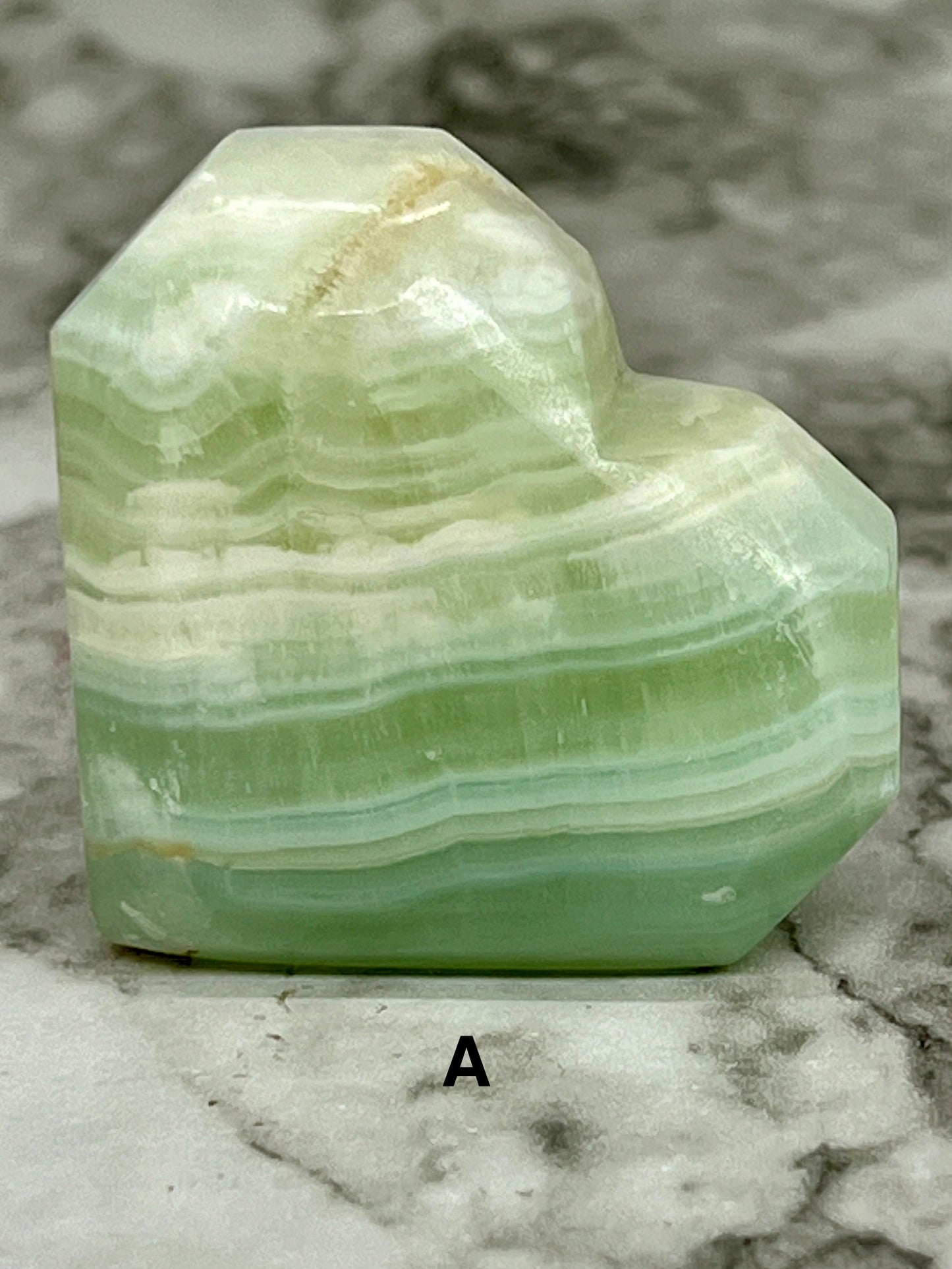 Aqua Caribbean Faceted Calcite Heart