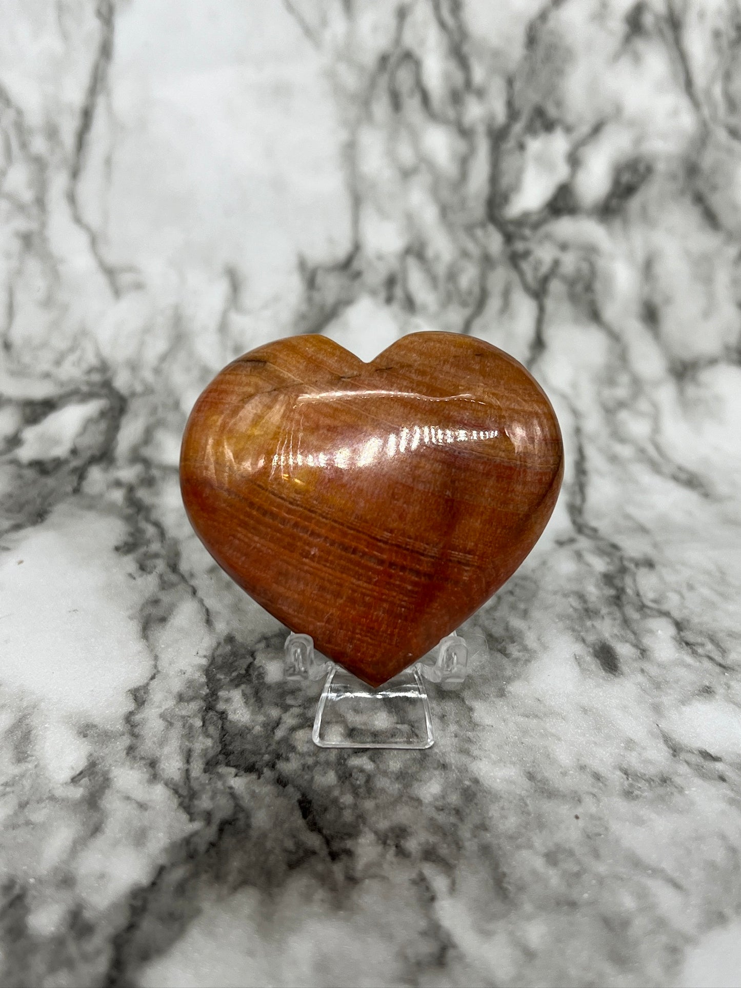 Peach Calcite Heart Carving