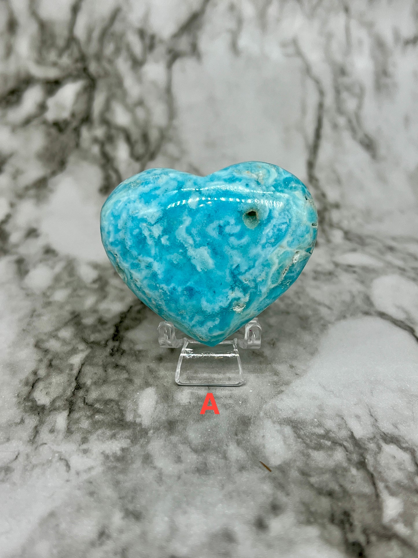 Blue Aragonite & Smithsonite Heart