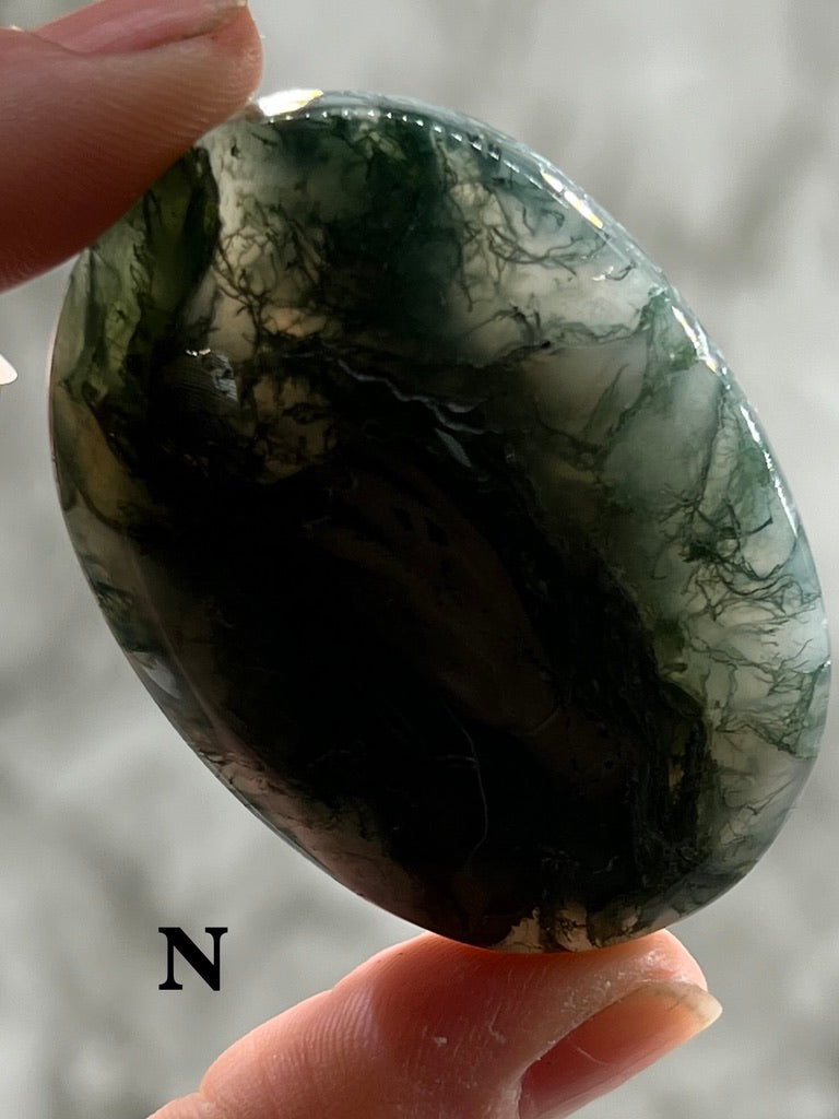 Moss Agate Palm Stone