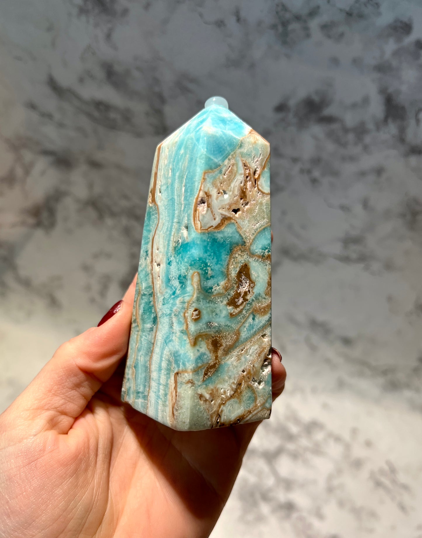 Blue Aragonite & Smithsonite Tower