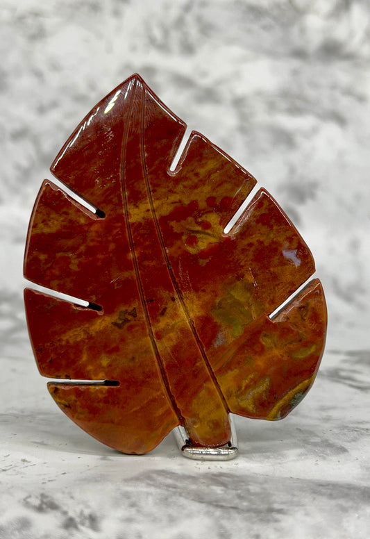 Ocean Jasper Leaf Carving