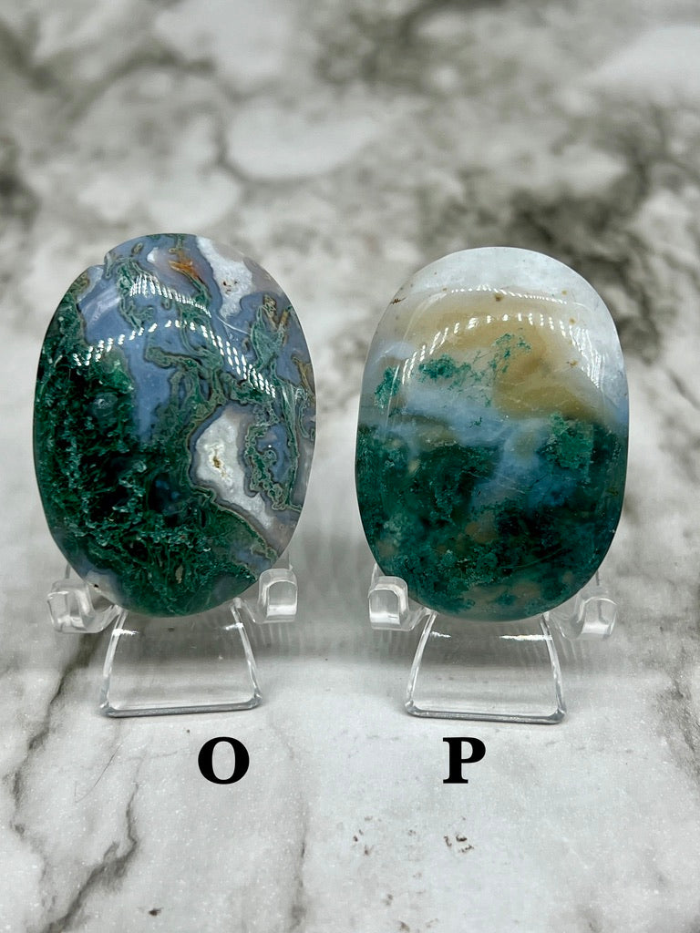 Moss Agate Palm Stone