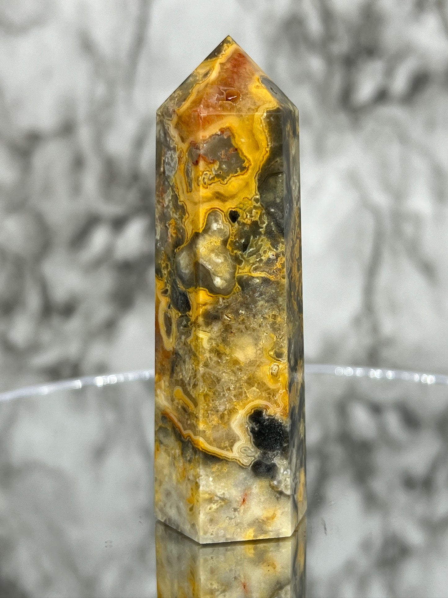 Yellow Crazy Lace Agate Point