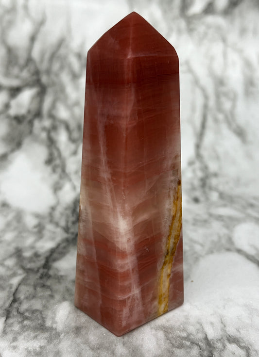 Rose Calcite Tower