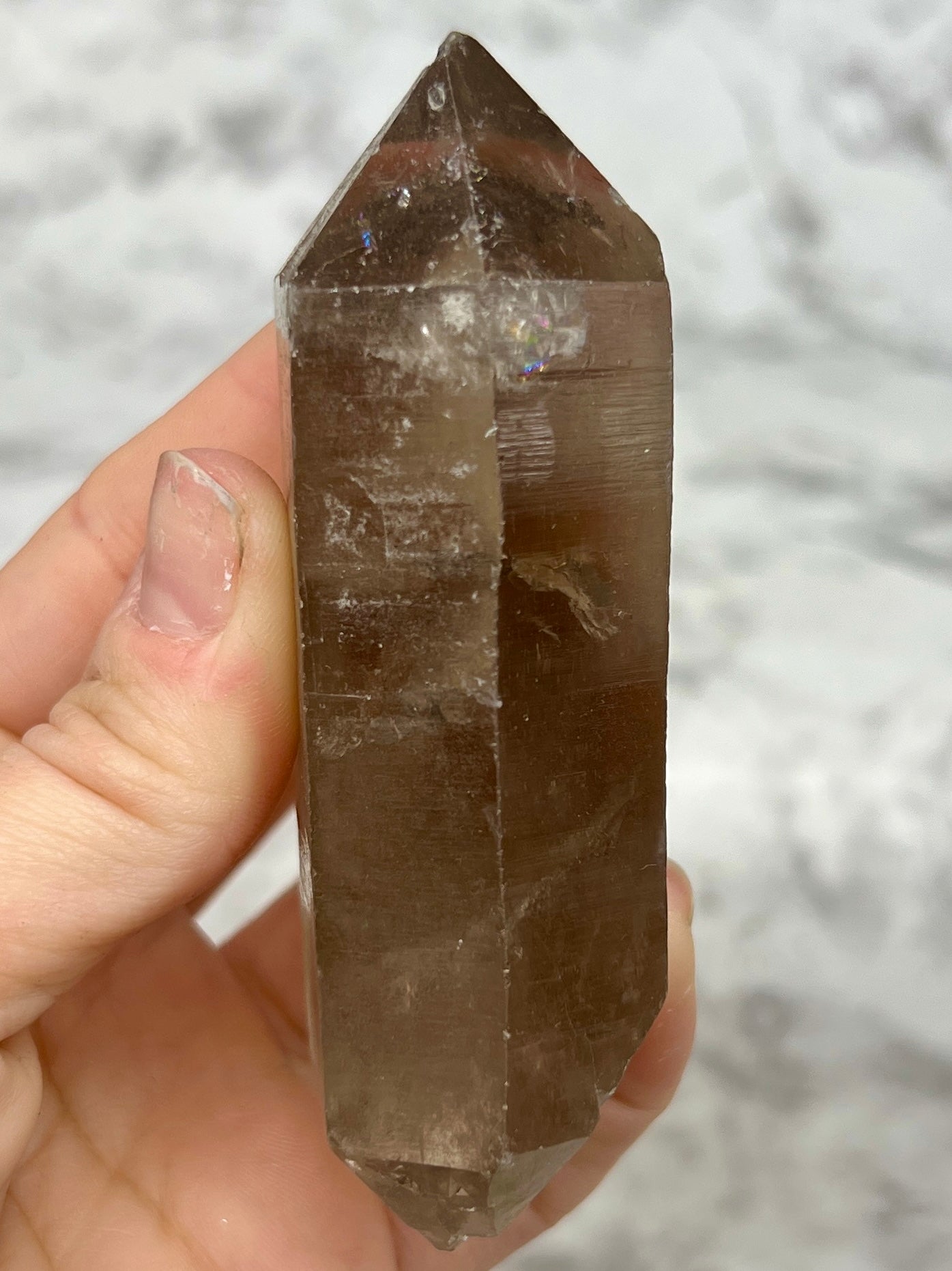 Smokey Quartz Raw Specimen 🌈 Rainbow Inclusions