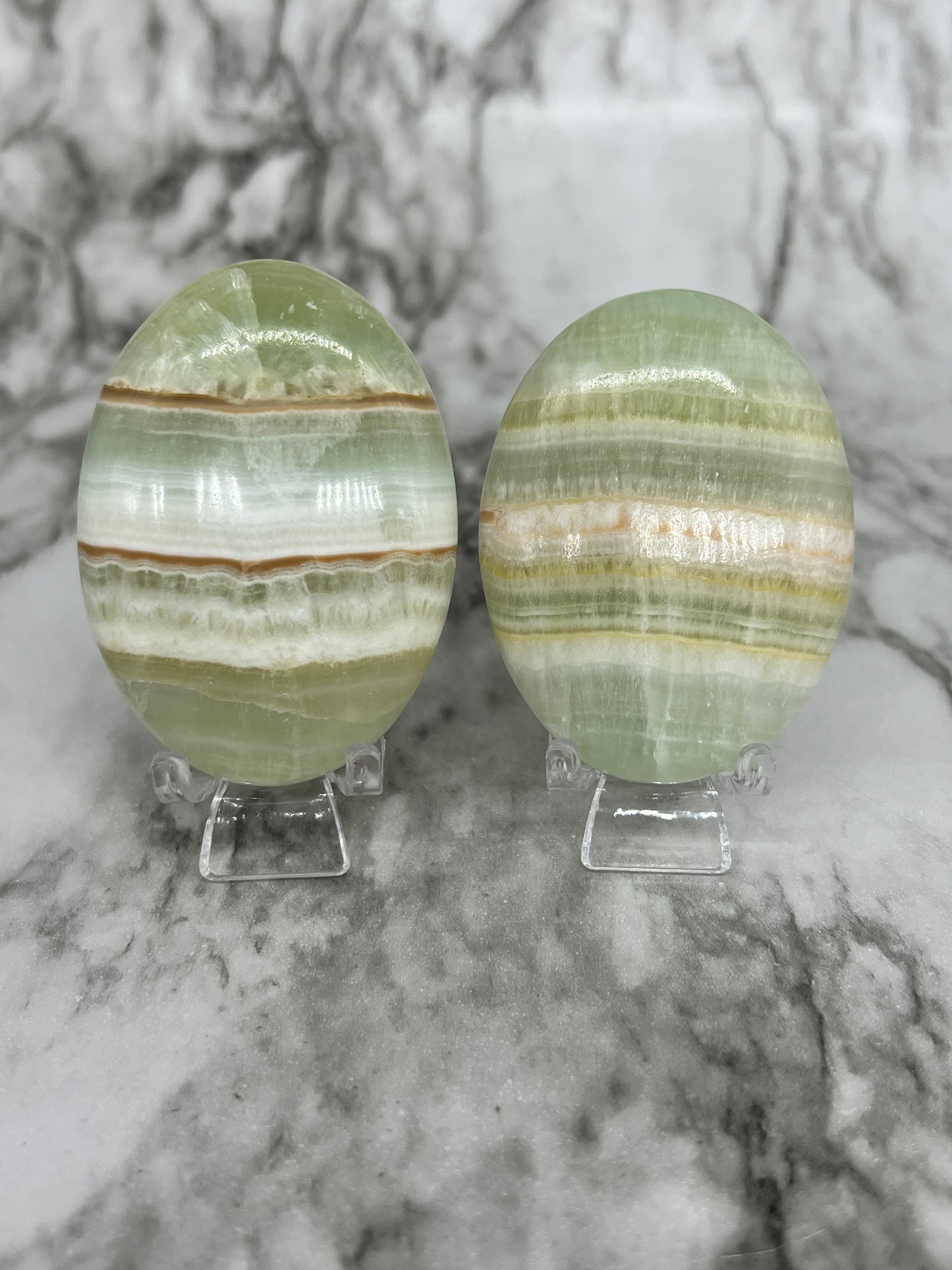 Pistachio Calcite Palm Stone