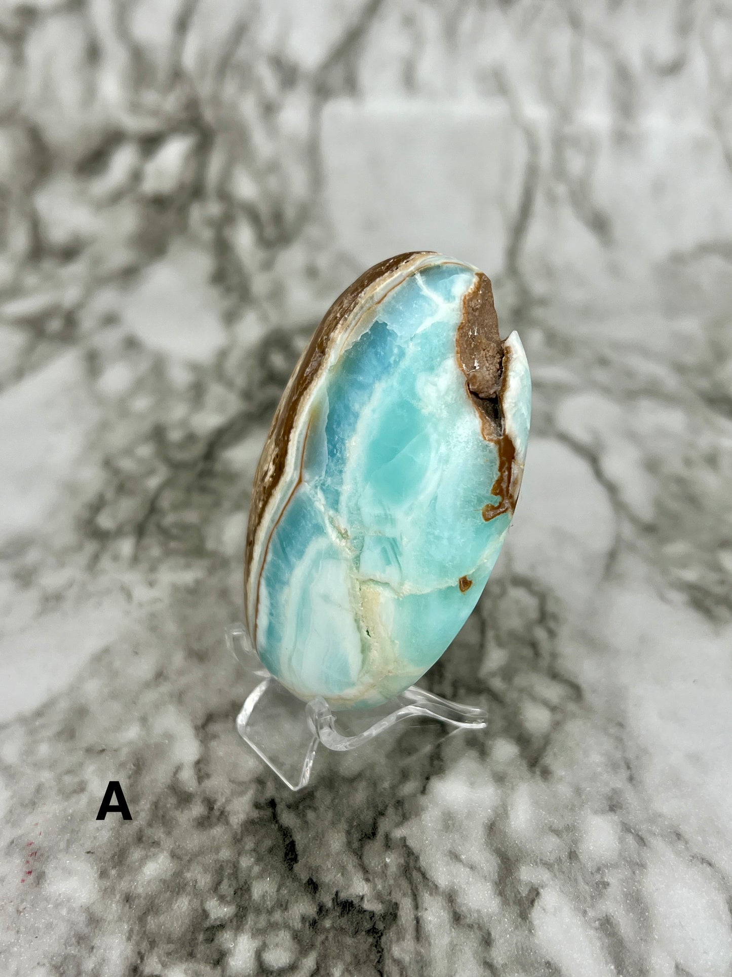 Blue Caribbean Calcite Palm Stone