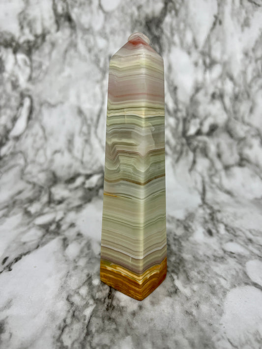 Pink Banded Onyx Tower