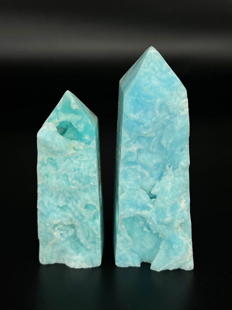 Blue Aragonite Specimen Tower