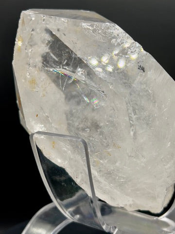 Clear Quartz Specimen with Rainbow Inclusions
