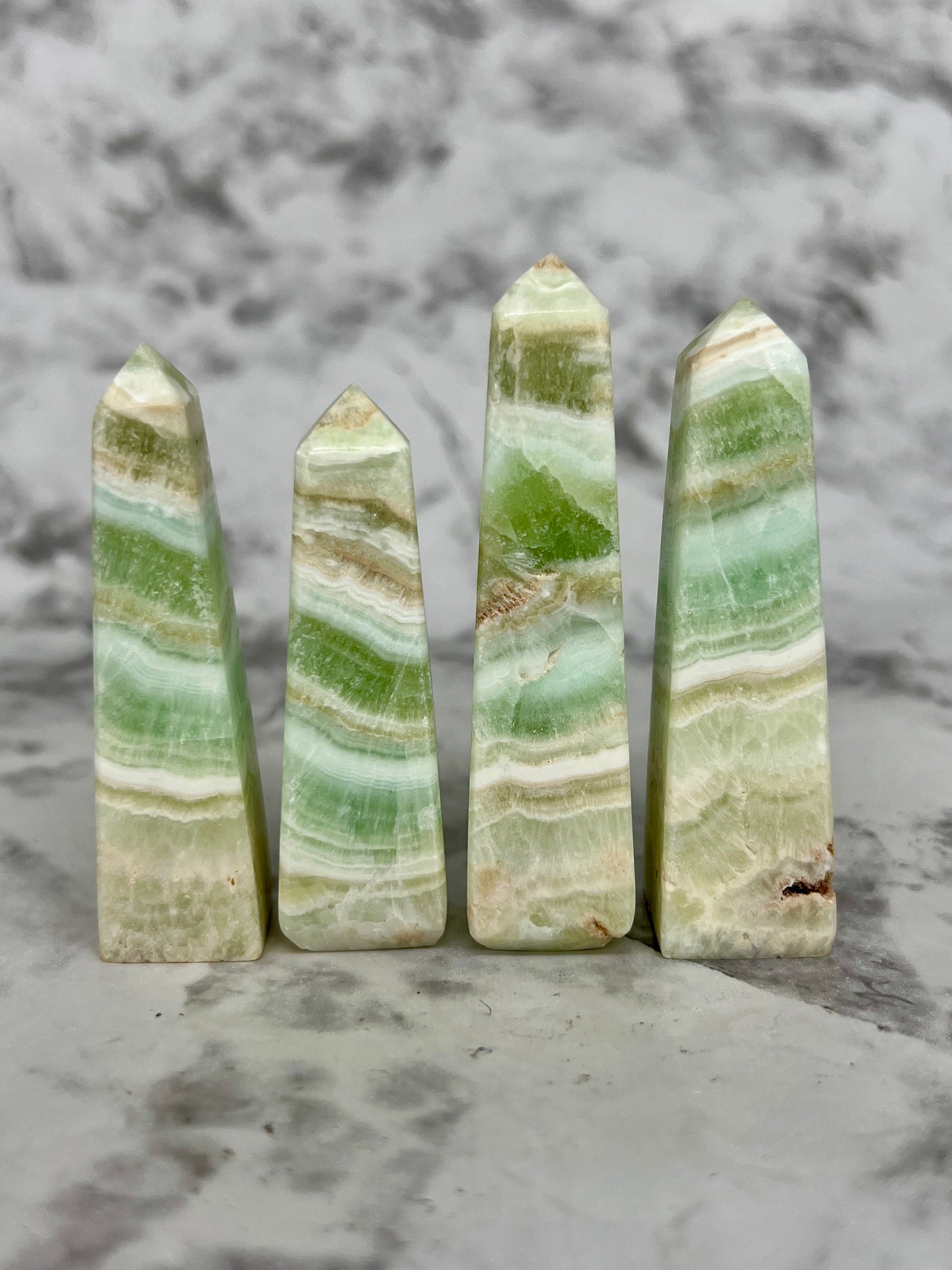 Green Calcite Mini Tower