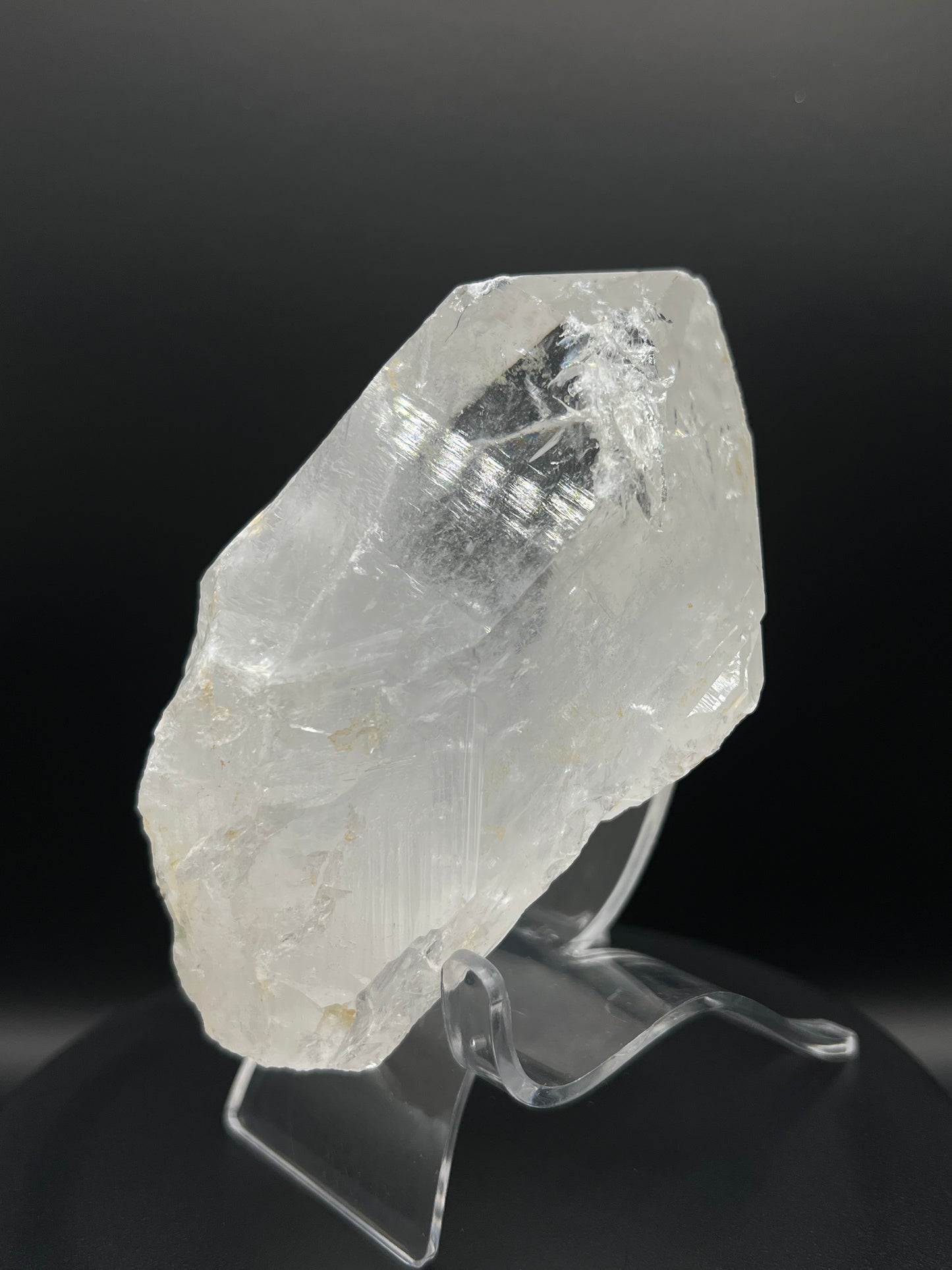Clear Quartz Specimen with Rainbow Inclusions