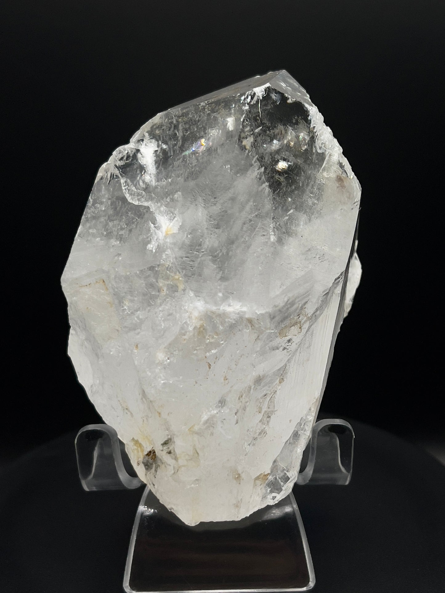 Clear Quartz Specimen with Rainbow Inclusions