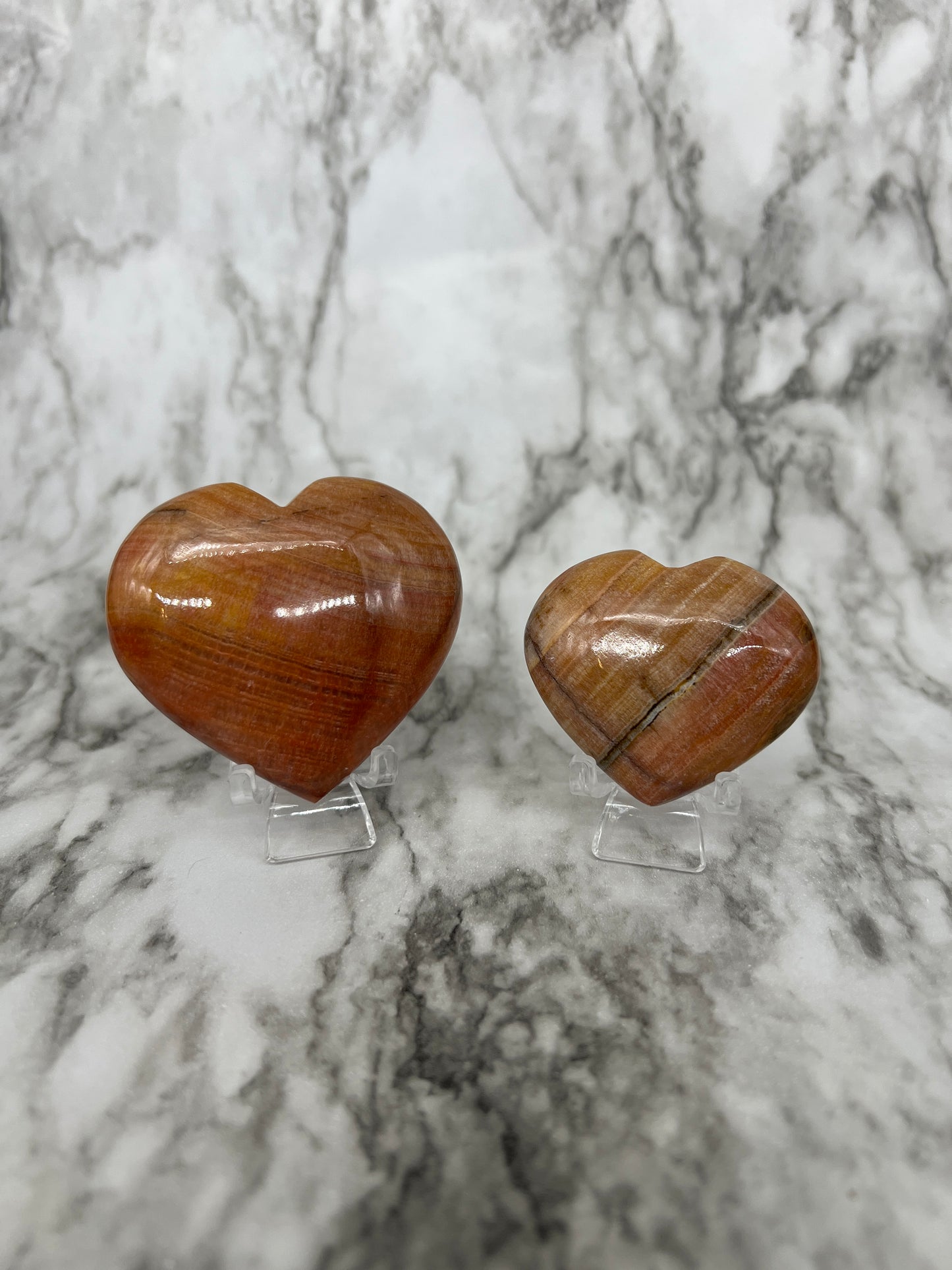 Peach Calcite Heart Carving