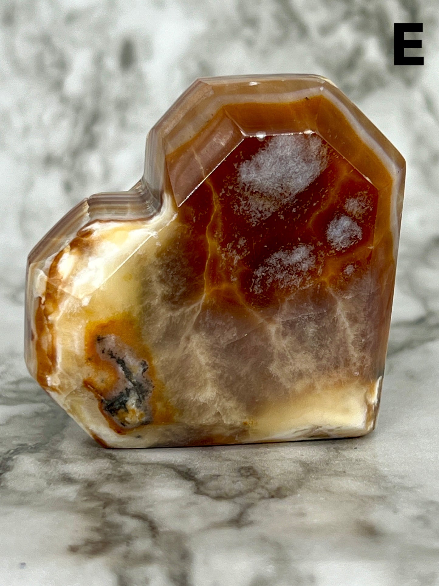 Brown Aragonite Faceted Heart