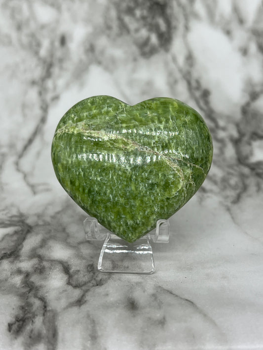 Green Grossular Garnet Heart