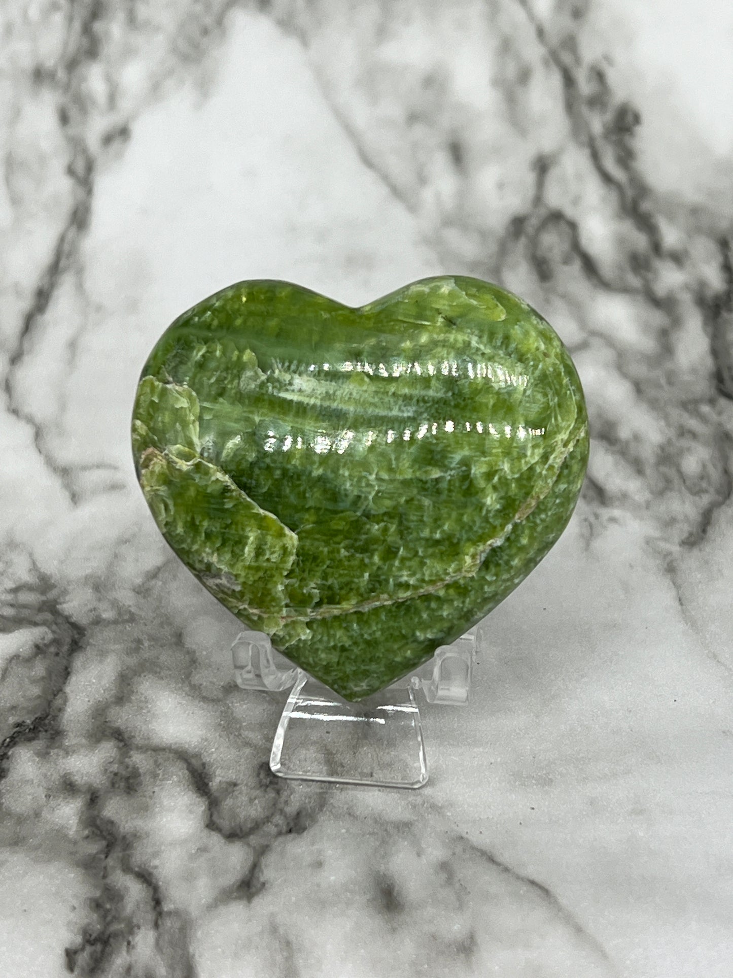 Green Grossular Garnet Heart